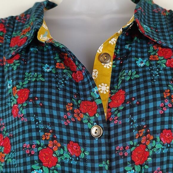Matilda Jane Women's Fa La La Dress Gingham Floral Button Front Shirtdress NWT - Picture 7 of 15